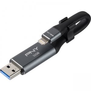 PNY DUO LINK USB 3.0 OTG Flash Drive For iPhone and iPad P-FDI32GLA02GC-RB
