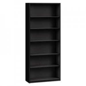 Alera Steel Bookcase, 6-Shelf, 34.5"w x 12.63"d x 81.13"h, Black ALEBCM68235BL