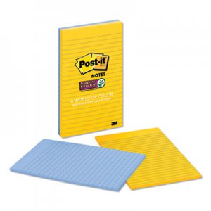 Post-it Notes Super Sticky Pads in New York Colors, 5 x 8, 45-Sheet, 2/Pack MMM58452SSNY2 58452SSNY2