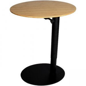 frasch Oval Height Adjustable Café Table, Black Base, Light Bamboo Top BDL-6739