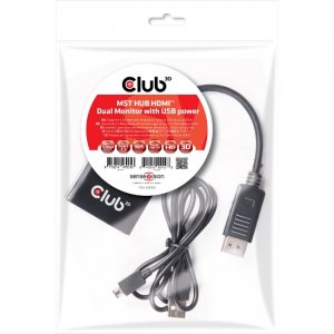 Club 3D Multi Stream Transport (MST) Hub DisplayPort 1.2 to HDMI Dual Monitor CSV-6200H