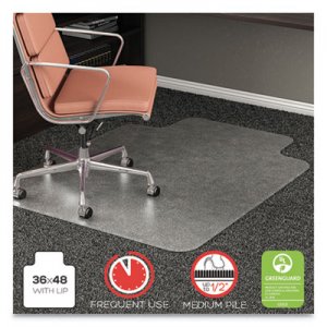 deflecto RollaMat Frequent Use Chair Mat, Med Pile Carpet, Roll, 36 x 48, Lipped, CR DEFCM15113COM CM15113COM