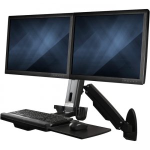 StarTech.com Wall-Mounted Sit-Stand Desk Workstation - Dual Monitor WALLSTS2