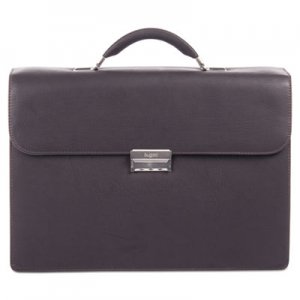 STEBCO Sartoria Medium Briefcase, 16.5" x 5" x 12", Leather, Brown BUG49545802 49545802-BROWN