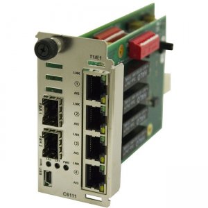 Transition Networks ION T1/E1/J1 Network Interface Device Module 4 x T1/E1/J1 over Fiber C6111-1040