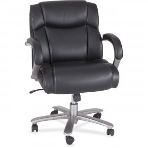 Safco Big & Tall Leather Mid-Back Task Chair 3504BL SAF3504BL