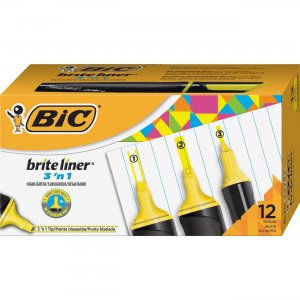 BIC Brite Liner 3'n-1 Highlighter BL311YW BICBL311YW