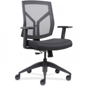 Lorell Mid-Back Chairs w/Mesh Back & Fabric Seat 83111 LLR83111
