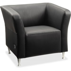 Lorell Fuze Modular Series Black Leather Guest Seating 86916 LLR86916