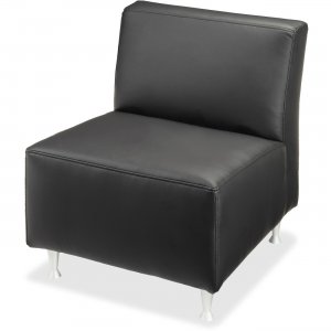 Lorell Fuze Modular Series Black Leather Guest Seating 86917 LLR86917