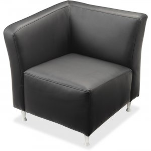 Lorell Fuze Modular Series Black Leather Guest Seating 86918 LLR86918