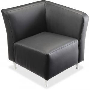 Lorell Fuze Modular Series Black Leather Guest Seating 86919 LLR86919