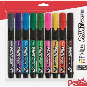 Pentel Opaque Bullet Tip Paint Markers MMP20BP9M PENMMP20BP9M