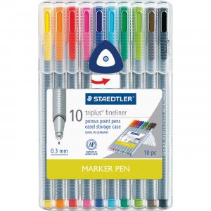 Staedtler Triplus Fineliner Marker Pen 334SB10US STD334SB10US