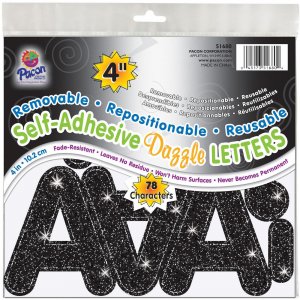 Pacon Self-Adhesive Dazzle Design Letters 51680 PAC51680