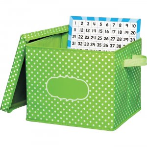 Teacher Created Resources Lime Polka Dots Storage Box 20820 TCR20820