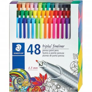 Staedtler Triplus Fineliner Porous Point Pens 334C48 STD334C48