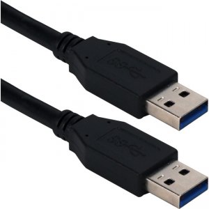 QVS 10ft USB 3.0/3.1 Type A Male to Male 5Gbps Black Cable CC2229C-10BK