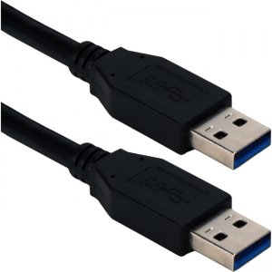 QVS 6ft USB 3.0/3.1 Type A Male To Male 5Gbps Black Cable CC2229C-06BK
