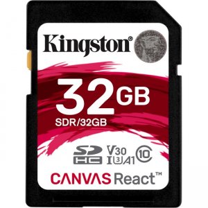 Kingston 32GB Canvas React SDHC Card SDR/32GB