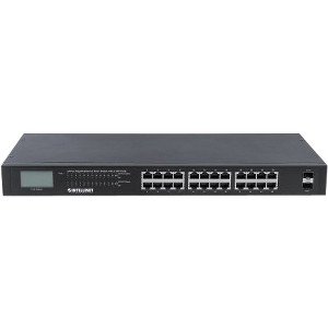 Intellinet 24-Port Gigabit Ethernet PoE+ Switch with 2 SFP Ports with LCD Display 561242