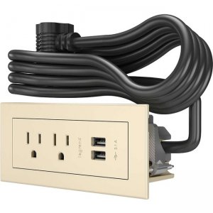 Wiremold Radiant Furniture Power Center (2) Outlet (2) USB, White 16366