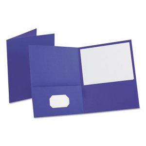 Oxford Leatherette Two Pocket Portfolio, 8 1/2" x 11", Purple, 10/PK OXF57583 57583