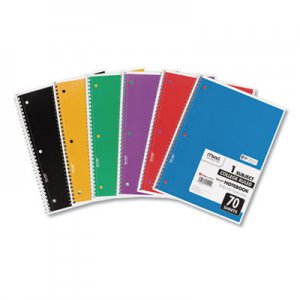 Mead Spiral Notebook, College Rule, 10 1/2" x 8", 70 Pages, 6 Books/Pack MEA73065 73065