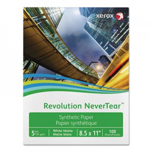 Xerox Revolution NeverTear, 98 Bright, 8 mil, 8.5" x 11", White, 500 Sheets/Carton XER3R20176 3R20176