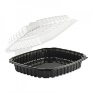 Anchor Packaging Culinary Basics Microwavable Container, 36 oz, Clear/Black, 100/Carton ANZ4669911 4669911