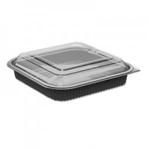 Anchor Packaging Culinary Squares 2-Piece Microwavable Container, 36oz, Clear/Black, 2.25",150/CT ANZ4118521 4118521