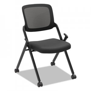 HON VL304 Armless Mesh Back Nesting Chair, Black/Black BSXVL304BLK HVL304.VA10.T