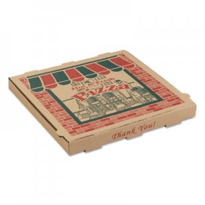 ARVCO Corrugated Pizza Boxes, 10 x 10 x 1 3/4, Kraft, 50/Carton ARV9104314 ARV 9104314