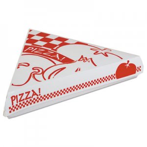 SCT Lock-Corner Pizza Boxes, Cardboard, For 8" Slices, White/Red, 400/Carton SCH07196 SCH 07196