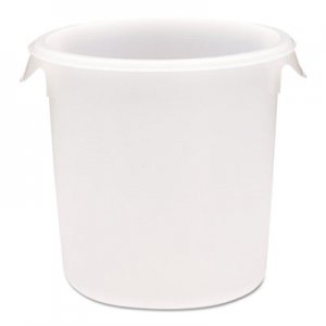 Rubbermaid Commercial Round Storage Containers, White, 8 qt, 10 5/8"d x 10"dia, Polypropylene RCP5724WHI FG572400WHT