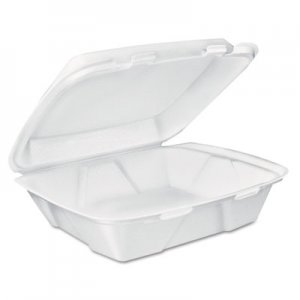 Dart Carryout Food Containers, White, Foam, 7 4/5 x 8 1/2 x 2 1/2, 200/Carton DCCDT1R