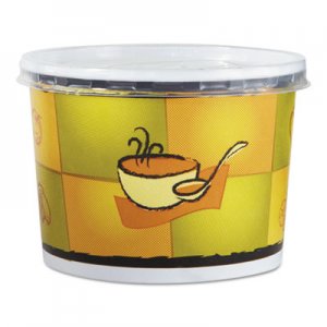 Chinet Streetside Squat Paper Food Container w/ Lid, Streetside Design, 12oz, 250/CT HUH70412 70412