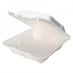 Pactiv Foam Hinged Lid Containers, White, 9 x 9 x 3 1/2, 150/Carton PCTYTD19901 YTD199010000