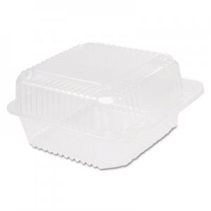 Dart Staylock Clear Hinged Container Square Deep Base, 6 1/10x6 1/2x3,125/PK 4 PK/CT DCCC25UT1 C25UT1
