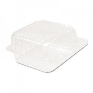 Dart Staylock Clear Hinged Container, Plastic 5 3/10x5 3/5x2 4/5 Clear 125/BG 4 BG/CT DCCC20UT1