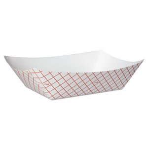 Dixie Kant Leek Polycoated Paper Food Tray, Red Plaid, 250/Bag, 2/CT DXERP3008 RP3008