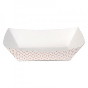 Dixie Kant Leek Polycoated Paper Food Tray, 5 1/2X7 3/5x1 4/5, Red Plaid, 250/BG, 2/CT
