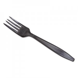 Dixie Individually Wrapped Heavyweight Utensils, Fork, Plastic, Black, 1000/Carton DXEPFH53C PFH53C