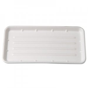 Genpak Supermarket Trays, White, Foam, 8 x 14 3/4 x 1, 125/Bag, 2 Bags/Carton GNP25SWH 1025S---