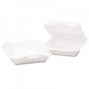 Genpak Hinged-Lid Foam Carryout Containers, 9.19x6 1/2x3, White, Vented, 100/Bag, 2/CT GNP20500V 20500-V--