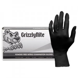HOSPECO ProWorks GrizzlyNite Nitrile Gloves, Black, X-Large, 1000/CT HOSGLN105FX GL-N105FX