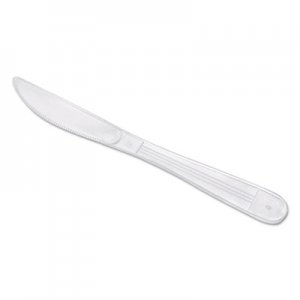 GEN Wrapped Cutlery, 7 1/2" Knife, Heavyweight, White, 1000/Carton GENHYWIWKN