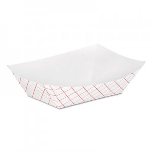 Dixie Kant Leek Clay-Coated Paper Food Tray, 3 3/4 x 1 2/5 x 5 3/10, Red