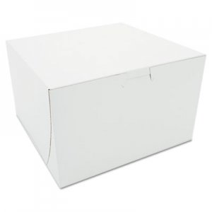 SCT Tuck-Top Bakery Boxes, Paperboard, White, 8 x 8 x 5 SCH09455 9455