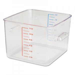 Rubbermaid Commercial SpaceSaver Square Containers, 12 qt, 10 1/2 x 11.3 x 7 3/4, Clear RCP6312CLE FG631200CLR